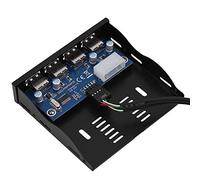 Omquot Hub USB a pannello frontale USB 2.0 per una ricarica e un trasferimento di dati efficienti, costruzione in metallo robusto per PC DIY Bay Extension da 3,5"