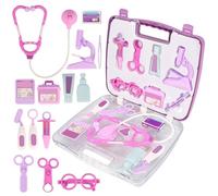 Omquot Kit da Medico per Bambini, Giocattolo per Giochi di Ruolo Fantasiosi in Materiale ABS Non Tossico di Colore Rosa e Viola per Set Regalo per Bambini