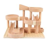 Omquot Kit di costruzione di modelli di assemblaggio di marmo meccanico in legno, giocattolo educativo in legno di faggio di qualità superiore 8,66 X 1,97 X 6,50"