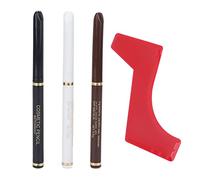 Omquot Kit di modelli di barba ergonomici per un contorno elegante per diversi tipi di barba, set di stencil a matita per padre e collega, minerale + ABS rosso