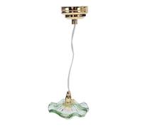 Omquot Lampada da Soffitto per Casa delle Bambole, Lampada a Sospensione a Bulbo Rotondo in Vetro in Miniatura per delle Bambole in Scala 1:12 1:6, con Batteria Incorporata p (Verde)