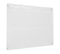 Omquot Lavagna cancellabile a secco in acrilico di alta qualità con blocco magnetico per pianificatore, calendario, appunti, lavagna bianca trasparente per l'organizzazione, 40 x 30 cm (piano