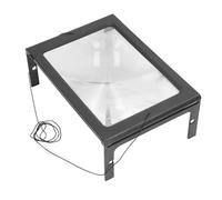 Omquot Lente D'ingrandimento Rettangolare per Pagine 2,5X Lente D'ingrandimento a Mani Libere Illuminata per Leggere Libri e Giornali con 12 Luci a LED