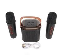 Omquot Macchina per karaoke Mini Stereo Portatile con Suono Potente per la Festa a Casa, Set di Microfoni Altoparlante Bluetooth per Lavoro o Intrattenimento Karaoke (nero)