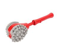 Omquot Martello Massaggio Manuale a Doppio Lato, Manico Portatile a Gratraggio Flessibile Lungo, Bastoncino di Martello Massaggio Manuale in Grande Silicone Portatile Superficiale (Rosso)