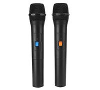 Omquot Microfono Wireless VHF Universale per Karaoke, Parlato, Ricevitore USB, Confezione da 2 Microfoni per Spettacoli Dal, Chiese, Materiale ABS (1 a 2)