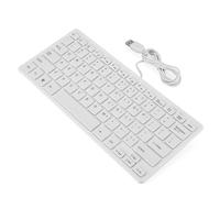 Omquot Mini tastiera cablata ultra sottile a 78 tasti per desktop, computer portatile, trasmissione stabile per il piacere visivo, compatibile con la maggior parte dei dispositivi (bianco)