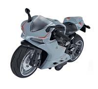 Omquot Modello di Motocicletta 1:14 Giocattolo da Tirare Indietro con Funzioni Sonore e Luminose per il Divertimento dei Bambini (Grigio)