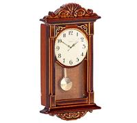 Omquot Orologio classico e squisito per casa delle bambole, decorazione, elegante accessorio in miniatura in lega di legno per il soggiorno della casa delle bambole