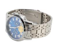 Omquot Orologio da Uomo in Acciaio Inossidabile Analogico Al Quarzo Design Alla Moda Resistente All'acqua per L'uso Quotidiano con Cinturino Regolabile (Faccia blu conchiglia d'argento)