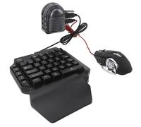Omquot Pacchetto Combinato Tastiera e Mouse da Gioco RGB con una Sola Mano per Giochi Mobili con Supporto per Telefono Regolabile Set 4 in 1 in Plastica ABS