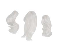 Omquot Parrucca per Bambola con Coda di Cavallo Doppia da 1/6 in Morbida Seta per Styling Semplice e Una Personalizzazione Adatta per Realizzare Bambole da 6 Pollici, Set da 2 Pezzi (Luna Bianca)