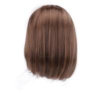 Omquot Parrucca per Capelli Corti Parrucca Sintetica Donna Marrone Chiaro Elegante e Confortevole per le Feste Nella Vita Quotidiana