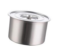 Omquot Pentola in acciaio inox, resistente, resistente alle alte temperature, resistente, con coperchio per sbattere le uova (22 cm)