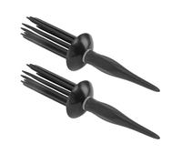 Omquot Pettine arricciacapelli per capelli ricci, con 17 denti, per uso professionale, in plastica, nero, 2 pezzi