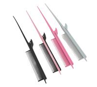 Omquot Pettine per Highlighter con Clip, Strumento Professionale per Tingere i Capelli, Facile Suddivisione dei Capelli per Saloni, Plastica Resistente, 4 unità