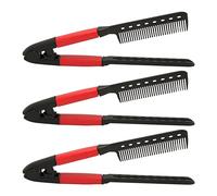 Omquot Pettine per Lisciare i Capelli, Denti Arrotondati Pettine Multiuso Resistente Al Calore Portatile Sicuro a Forma di V per Capelli per Nodosi 3 Pezzi
