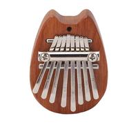 Omquot Pianoforte per dita in legno Kalimba con 8 tasti, pianoforte portatile con spago appeso (testa di gatto XA67)