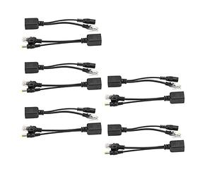 Omquot POE Splitter Adattatore Iniettore DC12V per Telecamera IP Stabilità Migliorata Lunga Durata per Monitoraggio Interno (Nero)