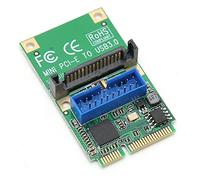 Omquot Scheda di espansione PCI-E USB 3.0, trasferimento rapido, scheda riser frontale per sistema (singolo 19 pin (10312))