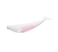 Omquot Scultura realistica di una balena bianca per l'educazione dei bambini, giocattolo in plastica morbida per gli amanti della vita marina