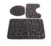 Omquot Set 3 Pezzi di Copriwater e Tappetini Sagomati a Forma di U, Tappetini da Bagno Morbidi e Antiscivolo per Bambini e Adulti, Fibra di Poliestere Che Assorbe L'acqua, 1 Tappetino WC Sagomato 1