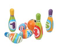 Omquot Set da Bowling per Bambini Morbido e Sicuro con 6 Birilli e 2 Palline per Divertimento al Chiuso e Interazione Genitore-Figlio