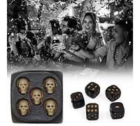 Omquot Set di 5 cubetti di osso per Halloween con scheletro 3D, mini decorativi, accessori per feste, in resina resistente, per club, pub