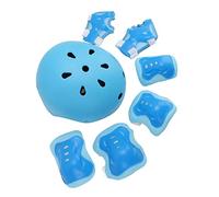 Omquot Set di Equipaggiamento Protettivo per Bambini Casco di Sicurezza Regolabile e Imbottiture per Pattinaggio a Rotelle per Bambini in Bicicletta Set da 7 Pezzi EPS Leggero