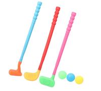 Omquot Set di mazze da golf per giochi genitori/bambini, per interni ed esterni, in plastica leggera, contiene 3 mazze, 3 palline e teste