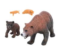 Omquot Set di Modelli di Orsi 4 Pezzi Giocattolo Educativo con Ciclo di Crescita Realistico Dell'orso Bruno per Ambienti di Apprendimento in PVC