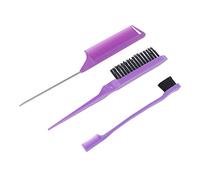 Omquot Set di pettini per tintura per capelli, spazzola per acconciatura multiuso per lisciare, intrecciare i capelli secchi, ABS in acciaio inox, 3 pezzi