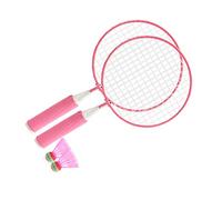 Omquot Set di Racchette da Badminton per Bambini, Racchetta da Badminton per Bambini, Maglia Larga, Resistente Alla Caduta, per Esercizi Indoor (Rosa)
