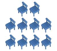 Omquot Set di sedie da sala da pranzo in miniatura realistiche con ricchi dettagli per la decorazione della casa delle bambole, 10 pezzi 1:12, mini mobili per accessori fotografici (blu re)