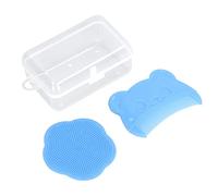 Omquot Set di Spazzole per Cuoio Capelluto per Bambini 2 Pezzi Strumenti da Bagno in Silicone Morbido e Sensoriale per la Pulizia e il Massaggio Delicati del Cuoio Capelluto del Neonato (Blu)
