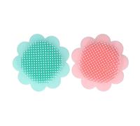 Omquot Set di Spazzole per Shampoo per Bambini 2 Pezzi di Scrubber per Cuoio Capelluto in Morbido Silicone per Bambini Dai 3 Mesi in su Design Girasole Verde Rosa