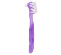 Omquot Spazzola per Protesi Efficace per la Rimozione della Placca per Anziani, Spazzola Portatile per la Pulizia della Protesi per i Viaggi a Casa (Viola)