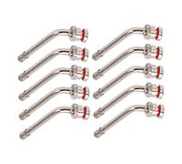 Omquot Stelo Valvola Ruota, 10 Pezzi Stelo Valvola Pneumatico TR545D Ad Alta Resistenza Installazione Semplice Antiruggine per Ruote in Alluminio Alcoa da 22,5 Pollici 24,5 Pollici per Camion