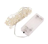 Omquot Stringa di Luci con Perline, Stringa di Luci a LED con Perle Bianche per Decorazioni Natalizie di Nozze, con Design a Bassa Tensione Alimentato a Batteria in Metallo Plastico