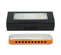 Omquot Strumento Musicale Portatile per Armonica per Principianti Db Key Blues Harp con Copertura in Acciaio Inossidabile per Suonare Ovunque, Blu (Arancia)