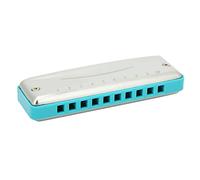 Omquot Strumento Musicale Portatile per Armonica per Principianti Db Key Blues Harp con Copertura in Acciaio Inossidabile per Suonare Ovunque, Blu (Blu)