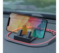 Omquot Supporto per telefono per auto, tappetino antiscivolo, tappetino multifunzionale per chiamate di navigazione, supporto per console centrale in silicone per diversi modelli di auto (nero)