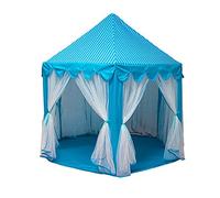 Omquot Tenda giocattolo da gioco, grande spazio per la casa, per interni, gioco per bambini, portatile, in plastica PVC (blu)