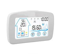 Omquot Termometro Igrometro Wireless con Touchscreen Retroilluminato Indicatore Accurato di umidità per Temperatura Interna Ed Esterna per Ufficio Domestico (#1)