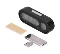 Omquot Termometro per auto, display digitale, luce notturna, orologio per una guida più sicura, mini termometro portatile per casa, ufficio, esterno, materiale ABS