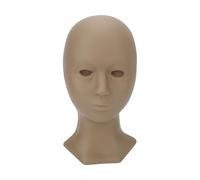 Omquot Testa di manichino per ciglia ad alta simulazione con rimbalzo per la pratica dei principianti, riutilizzabile per il trucco e il massaggio, morbido silicone rosa 11 x 5,5 x 3,9 pollici