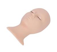 Omquot Testa di manichino per ciglia ad alta simulazione con rimbalzo per la pratica dei principianti, riutilizzabile per il trucco e il massaggio, morbido silicone rosa 11 x 5,5 x 3,9 pollici