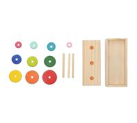 Omquot Torre in legno di Hanoi, giocattolo di puzzle logico per bambini dai 5 anni in su, gioco educativo colorato con scatola di immagazzinaggio (grande torre in scatola di Hanoi)