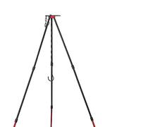 Omquot Treppiede da fuoco da campo, supporto da cucina portatile e regolabile, strumenti per barbecue per il campeggio all'aperto (rosso)