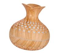Omquot Umidificatore a Forma di Fiore Design Elegante con Venature del Legno USB Mini 300 Ml con 7 Luci Colorate per L'home Office (Venatura del legno chiaro)